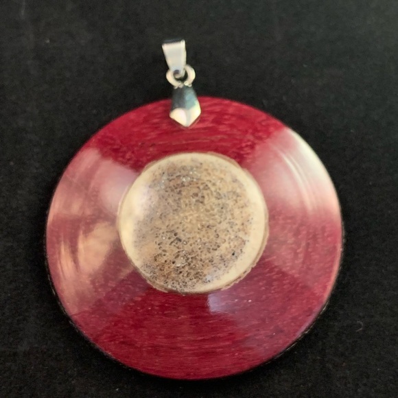 Hand turned NEW Custom Wood &Antler necklace set - Picture 2 of 8